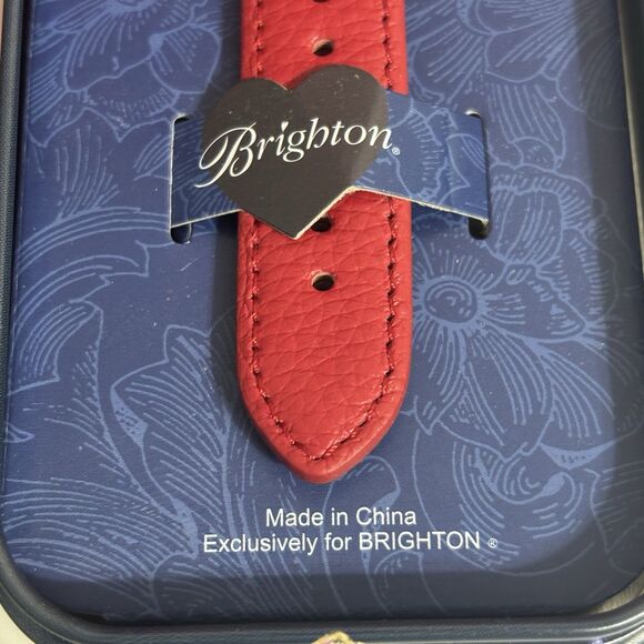 Brighton Sutton Apple Watch Band Braided Red Leather NEW w/Floral Tin Fits 38mm+ - Picture 4 of 16